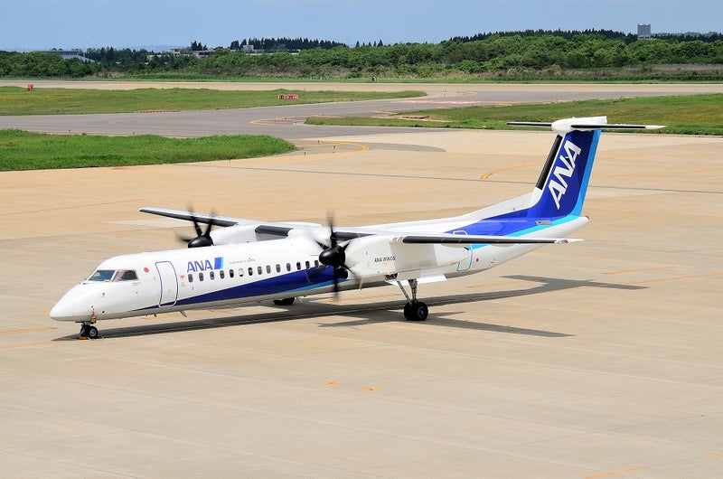 秋田空港から新千歳空港へ飛び立ったボンバルディアq400 飛行機おたく ジョンのブログ