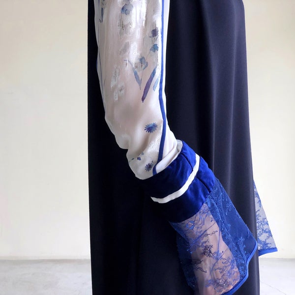 Silk Lame Print I-Line Dress - navy | Mame Kurogouchi CLARK 入荷情報