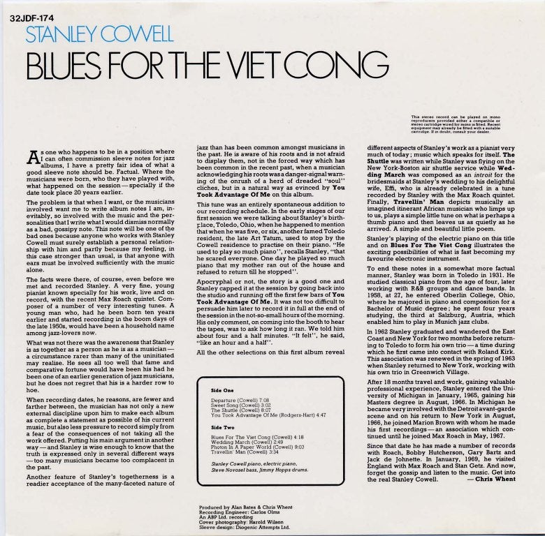 STANLEY COWELL BLUES FOR THE VIET CONG 洋楽