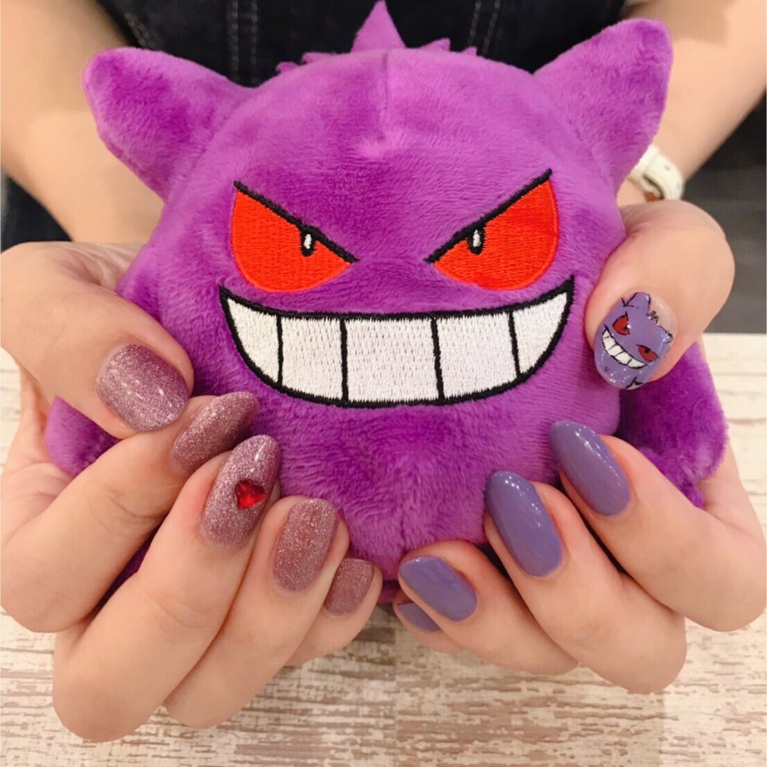 愛を込めたポケモン ゲンガーネイルをall100均で しずくオフィシャルブログ ほぼ100均ネイル Powered By Ameba