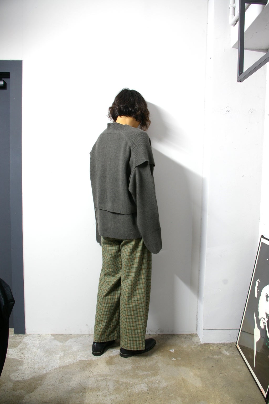 URU(ウル)/WOOL CHECK WIDE PANTS/Green 通販 取り扱い-CONCRETE RIVER