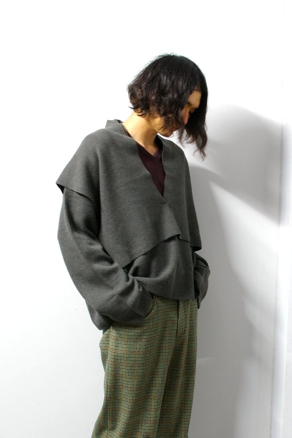 stein(シュタイン)/LAY DEEP V NECK KNIT LS/Charcoal　通販 取り扱い-CONCRETE RIVER