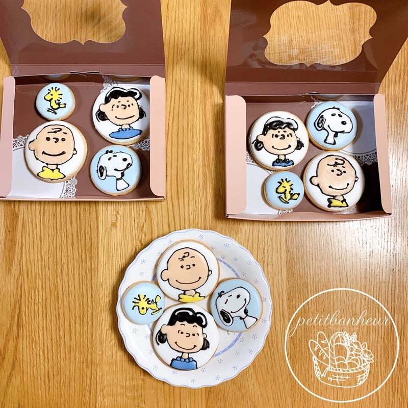 レポ スヌーピーアイシングクッキー最終回 プティボヌール 横浜市都筑区のパンとお菓子の教室 Petitbonheur 小さな幸せ