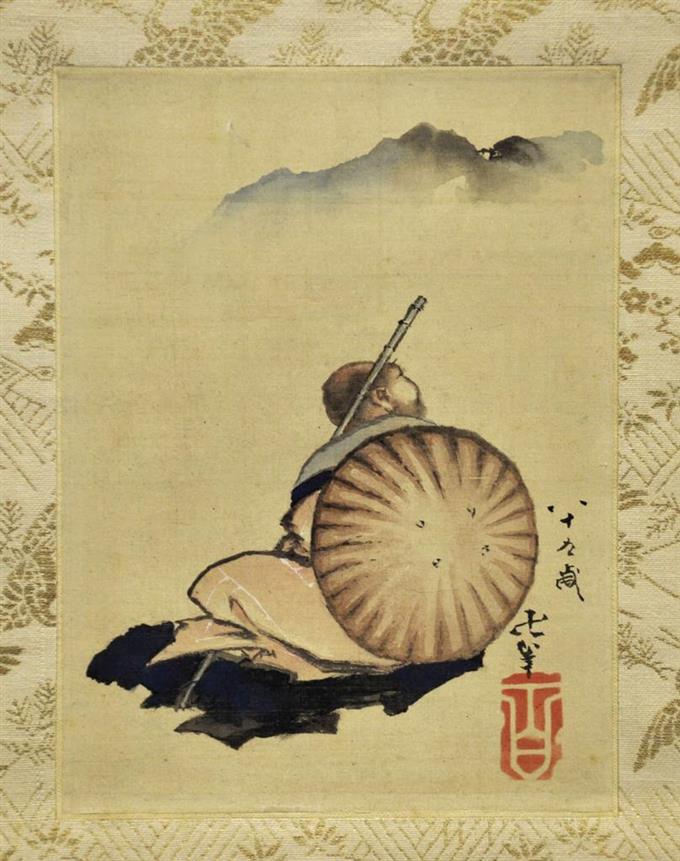 葛飾北斎、晩年の肉筆画、国内初公開！富士見西行図、藻魚図、京都市 