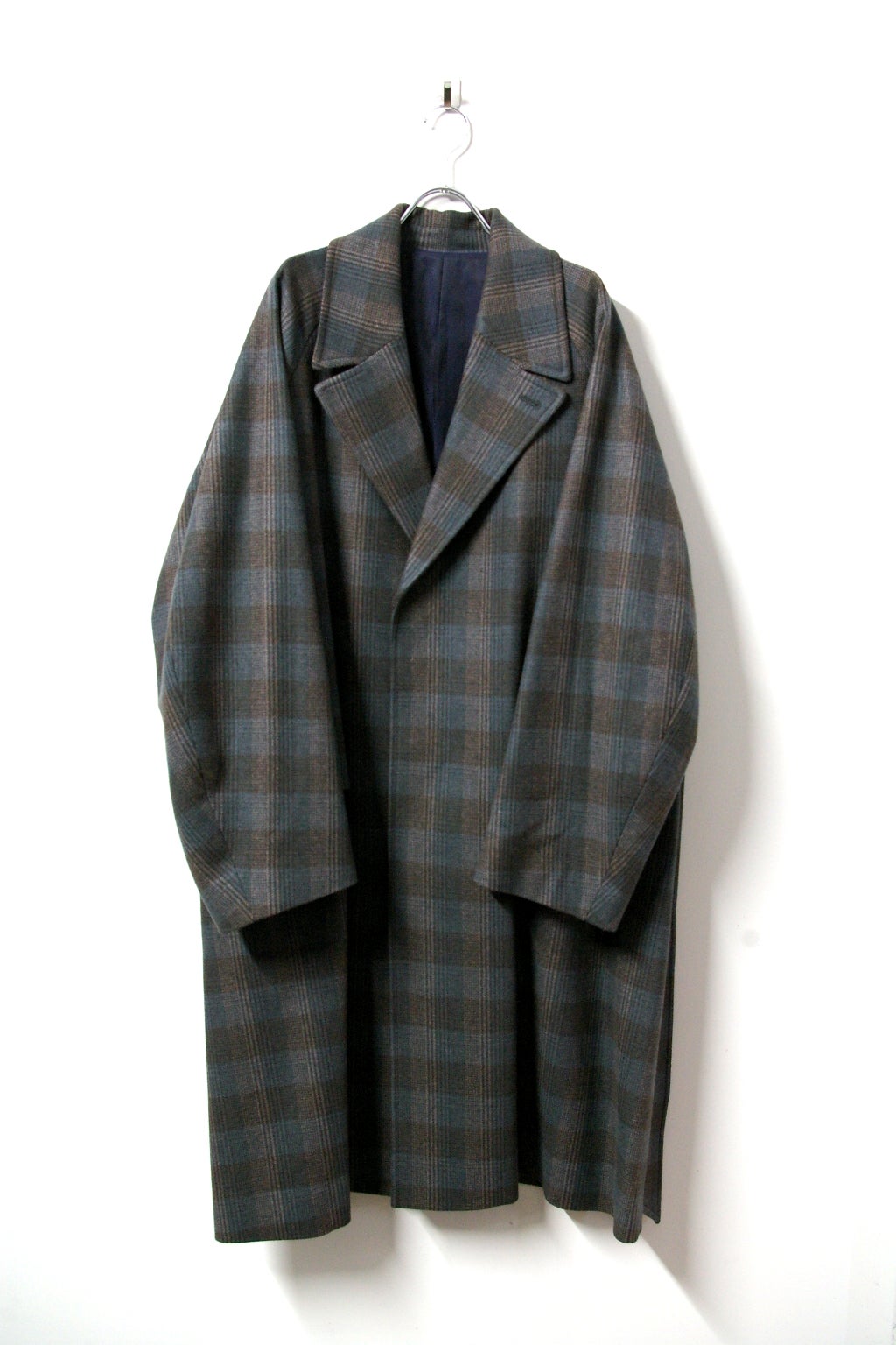 URU(ウル)/WOOL CHECK BELTED COAT/Gray 通販 取り扱い-CONCRETE RIVER