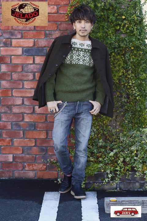 JELADO」 Nordic Knit / 変形ボートネック 雪柄セーター。 | アメカジ 
