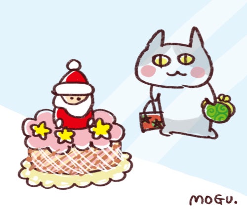 イラスト クリスマスケーキとネコ Moguブログ