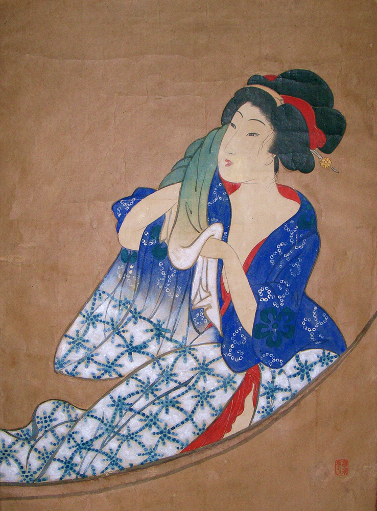 北海道から来た肉筆浮世絵美人 - 歌川国麿 | もさくの浮世絵はじめました。
