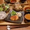 豆腐ハンバーグの晩ご飯の画像