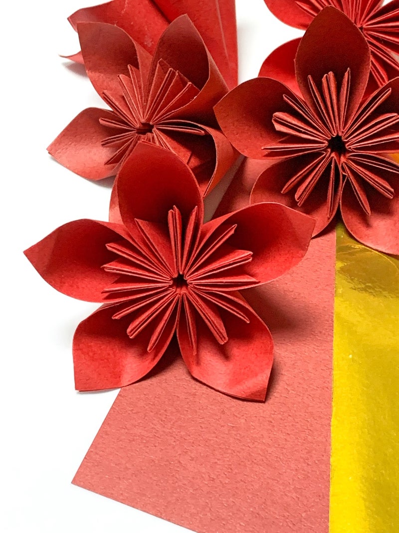 リース用の折り紙のお花 ワックスペーパーフラワー制作 La Resurrection ラ レジュレクシオン のブログ