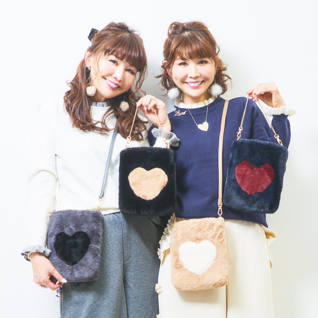 QVC&LOVELOVE＆ハートなフェイクファートートバッグタグ付き未使用 