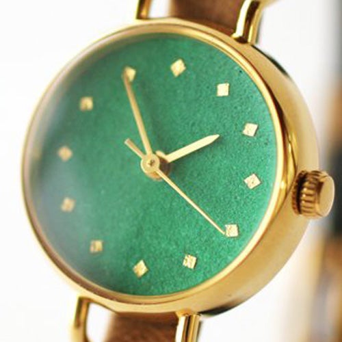 腕時計プレゼントおしゃれキレイな色大人女性気品岩絵の具金箔レディース