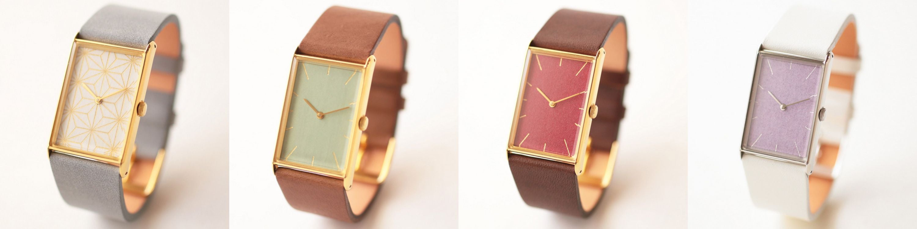 腕時計プレゼントおしゃれレア珍しいキレイな色大人女性気品岩絵の具金箔レディース