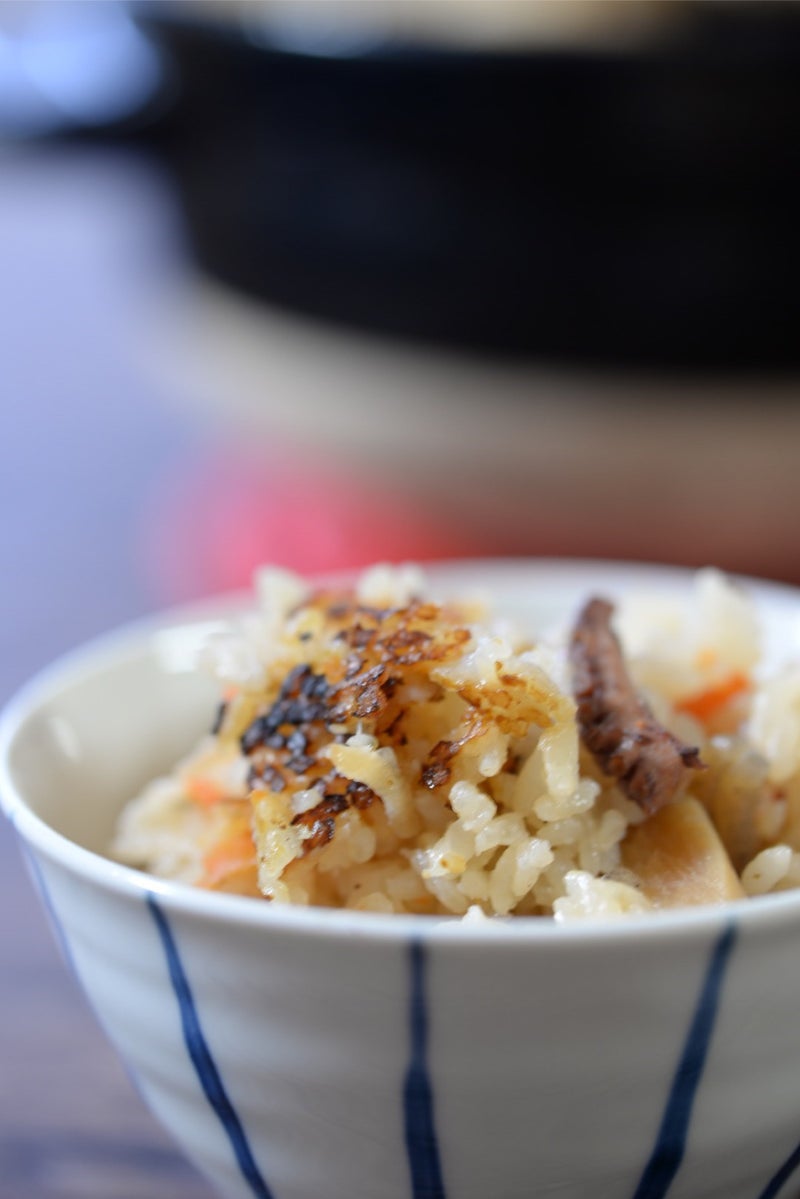 長谷園の土鍋でタコ飯 キャベツのリンゴ酢煮 Mamaくんのblog