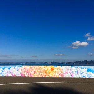 防波堤ペインティング《天の花》制作@弓削島の画像