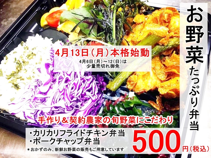 500円 ワンコイン お野菜たっぷり弁当 野菜家さい日記