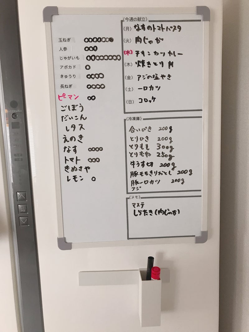 冷蔵庫の在庫管理どうしてますか 我が家のホワイトボード活用術 東京都足立区 家族の幸せはママの笑顔から ママの日常に１日１時間のゆとりを生み出すスーパーハピネス整理術