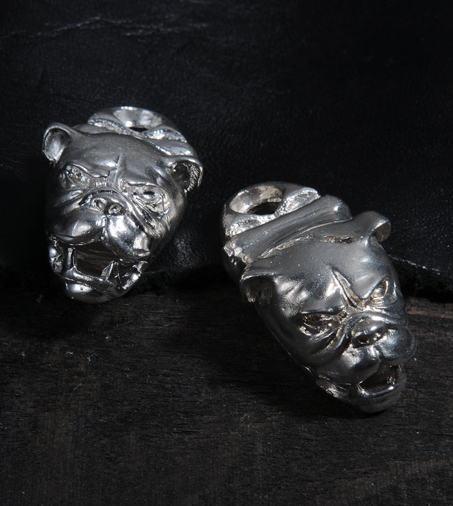 Bulldog Head Pendant Ryk' Old Gaboratory | Silver&Leather【CHRONO 