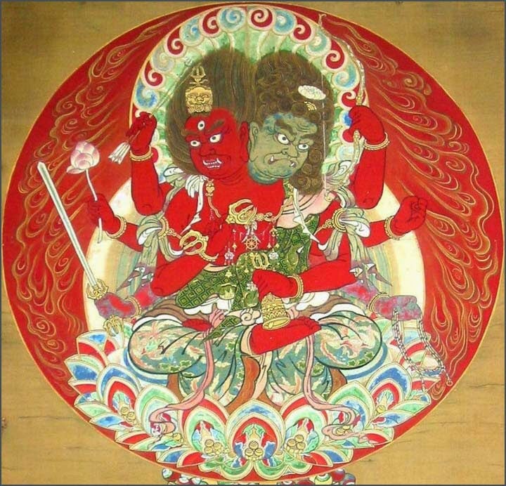 両頭愛染明王 仏壇仏像 貴重供養品 開運風水 実木彫刻 精密細工 彫刻 