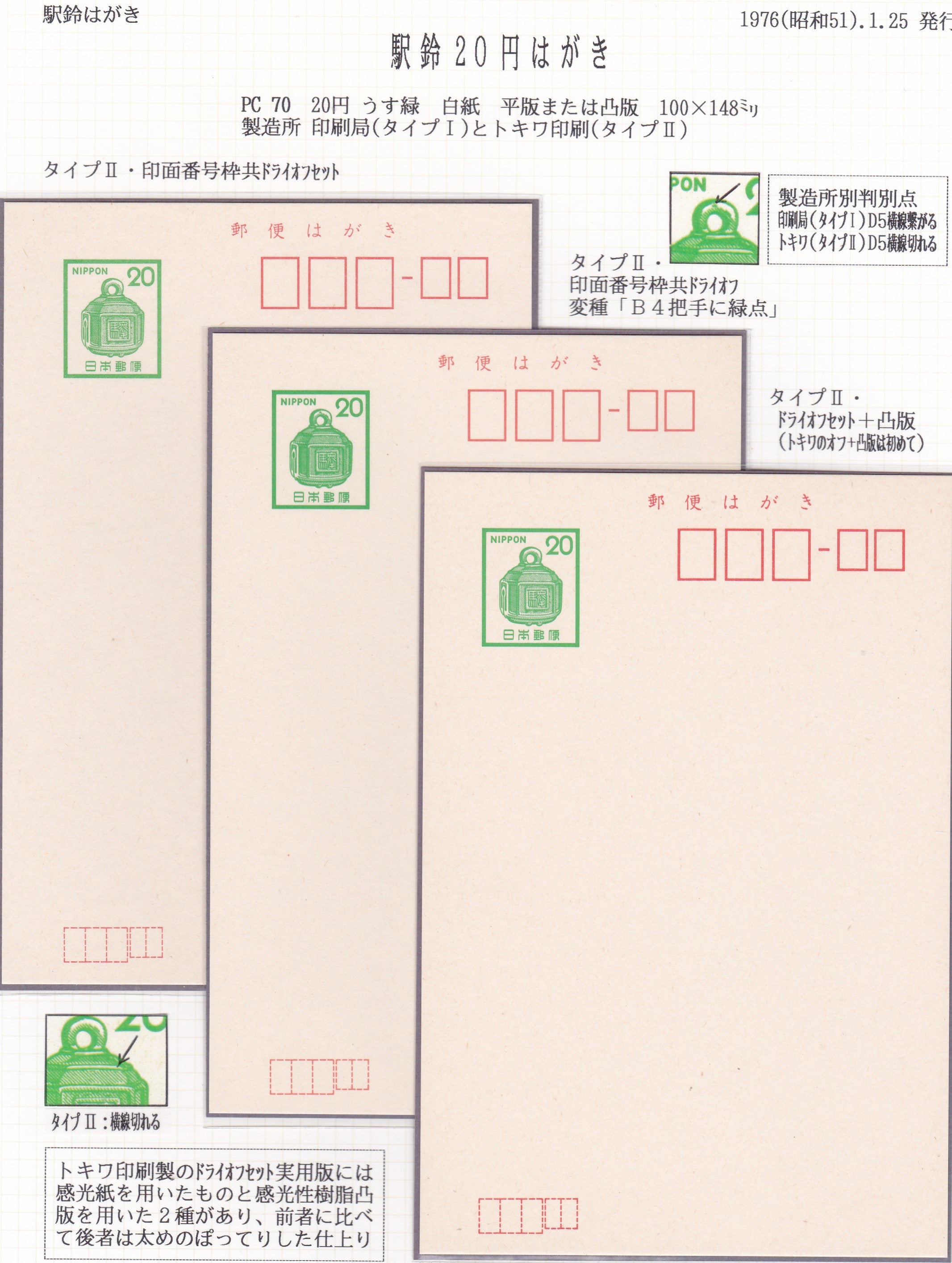 駅鈴２０円はがき トキワ印刷 タイプⅡ | 官葉雑記