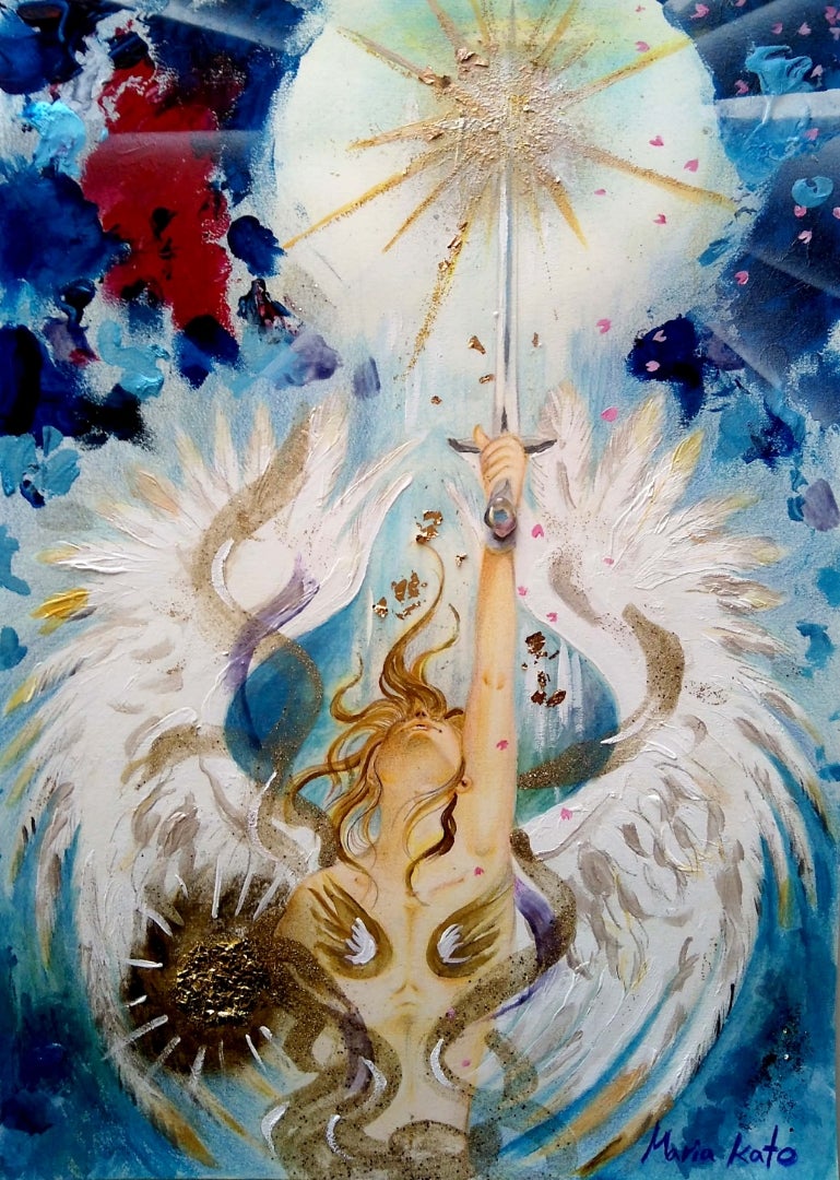 【超特価SALE開催！】  kato画家　妖精の絵 Mariko 絵画/タペストリ