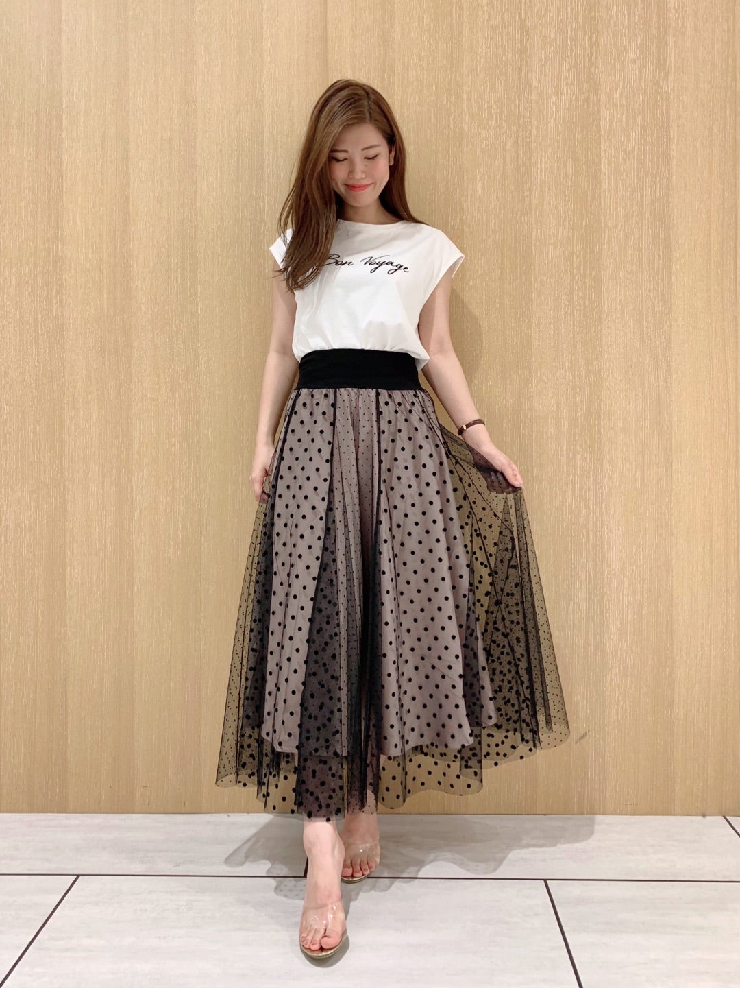 新作♡チュールドットMIXロングスカート | And Couture JR名古屋 