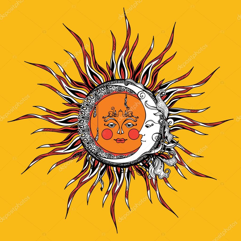 画像 太陽 月 イラスト 顔 最高の壁紙のアイデアcahd