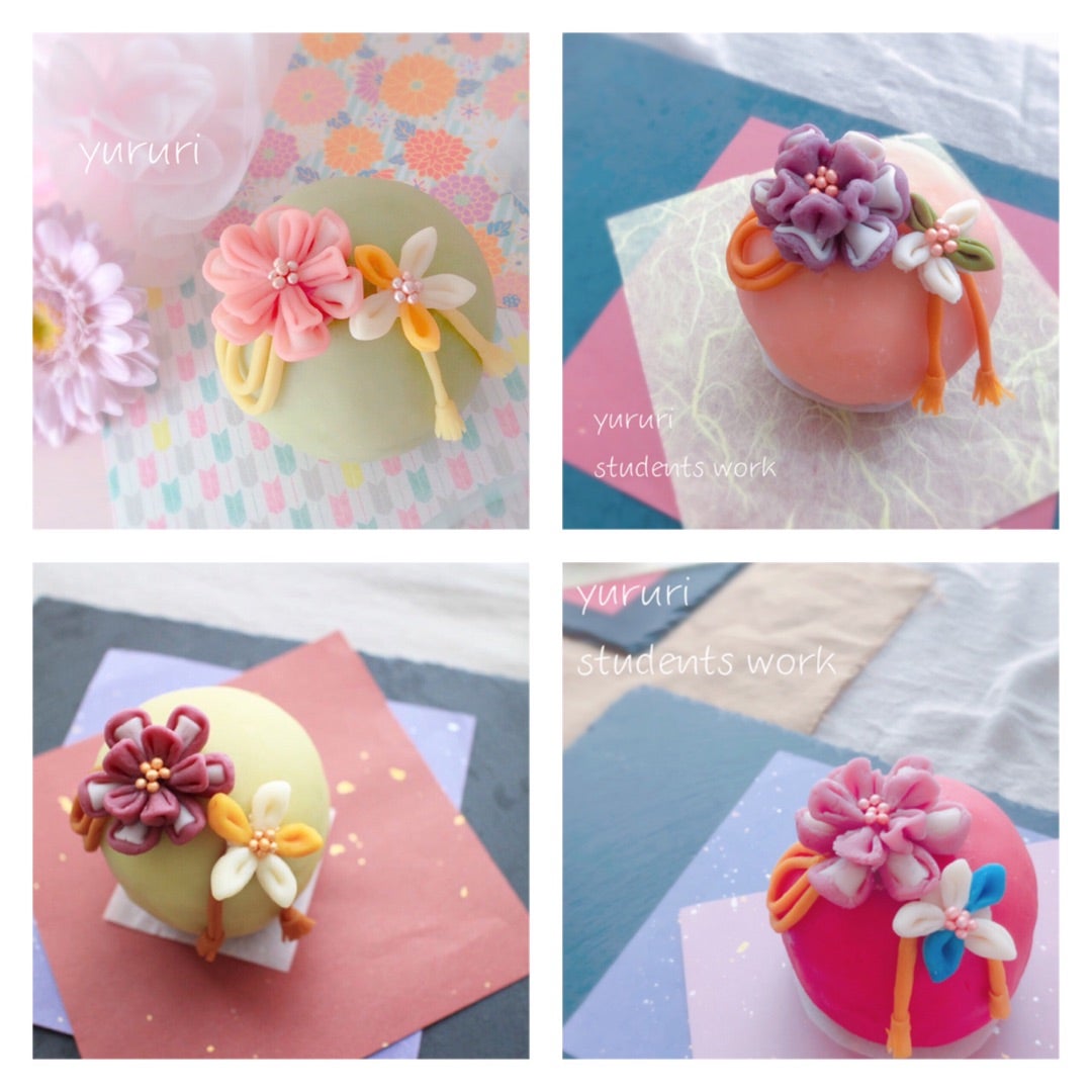 レッスン③1番人気？！可愛いつまみ細工で作る、手毬ケーキ | 兵庫県