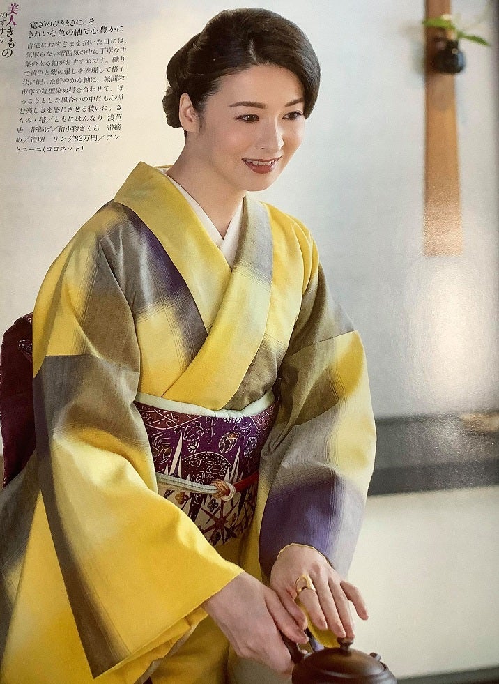 檀れいさんが上田紬を素敵に着こなしてくださいました 上田紬の伝統工芸士 リョウマがゆく