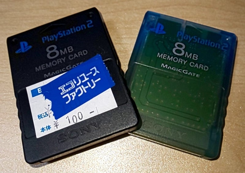 高級感 PS2 プレイステーション2用 メモリーカード スモークブルー