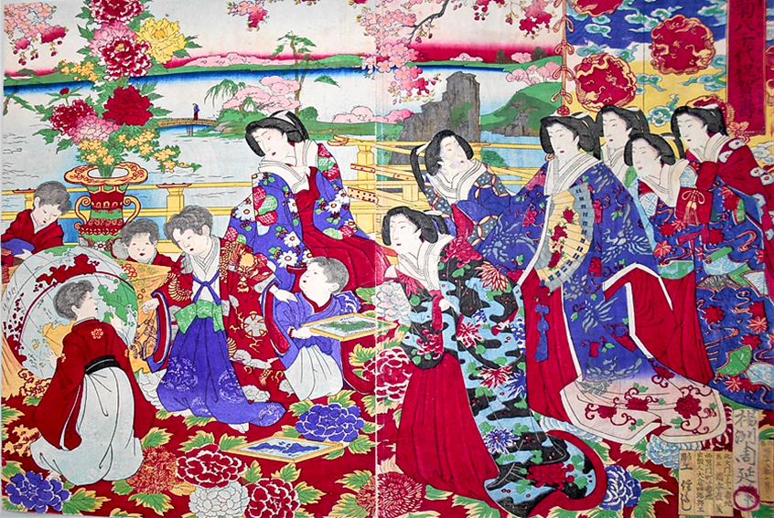 明治浮世絵 美人画一番 楊洲周延 「菊八千代祝賀寿」 | もさくの浮世絵
