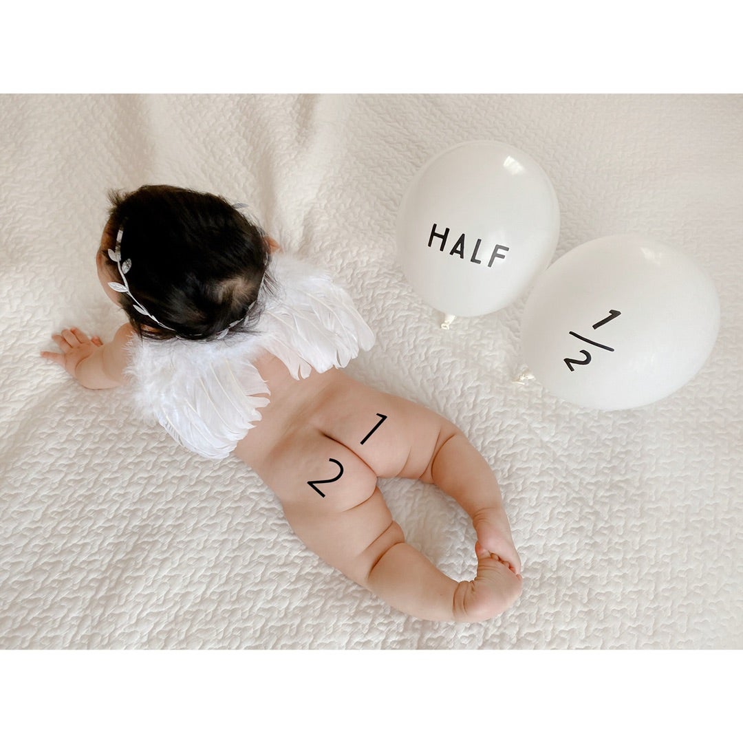 天使の羽 ハーフバースデー 赤ちゃん コスチューム ベビー 寝相アート 写真撮影
