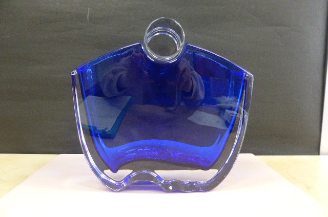 バカラ  クリスタルガラス オセアニア ブルー 青 フラワー