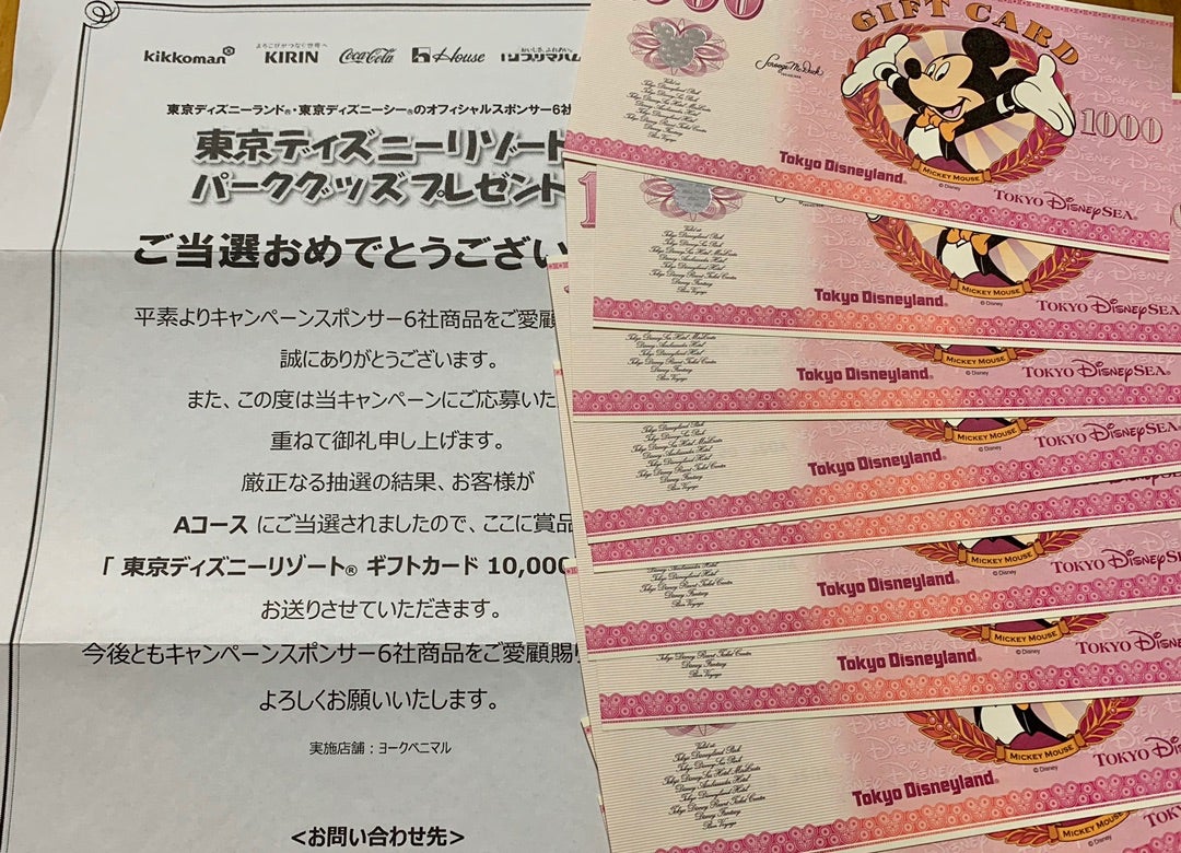 当選品 ディズニーギフトカード1万円分 | リトルプリンセスママのブログ