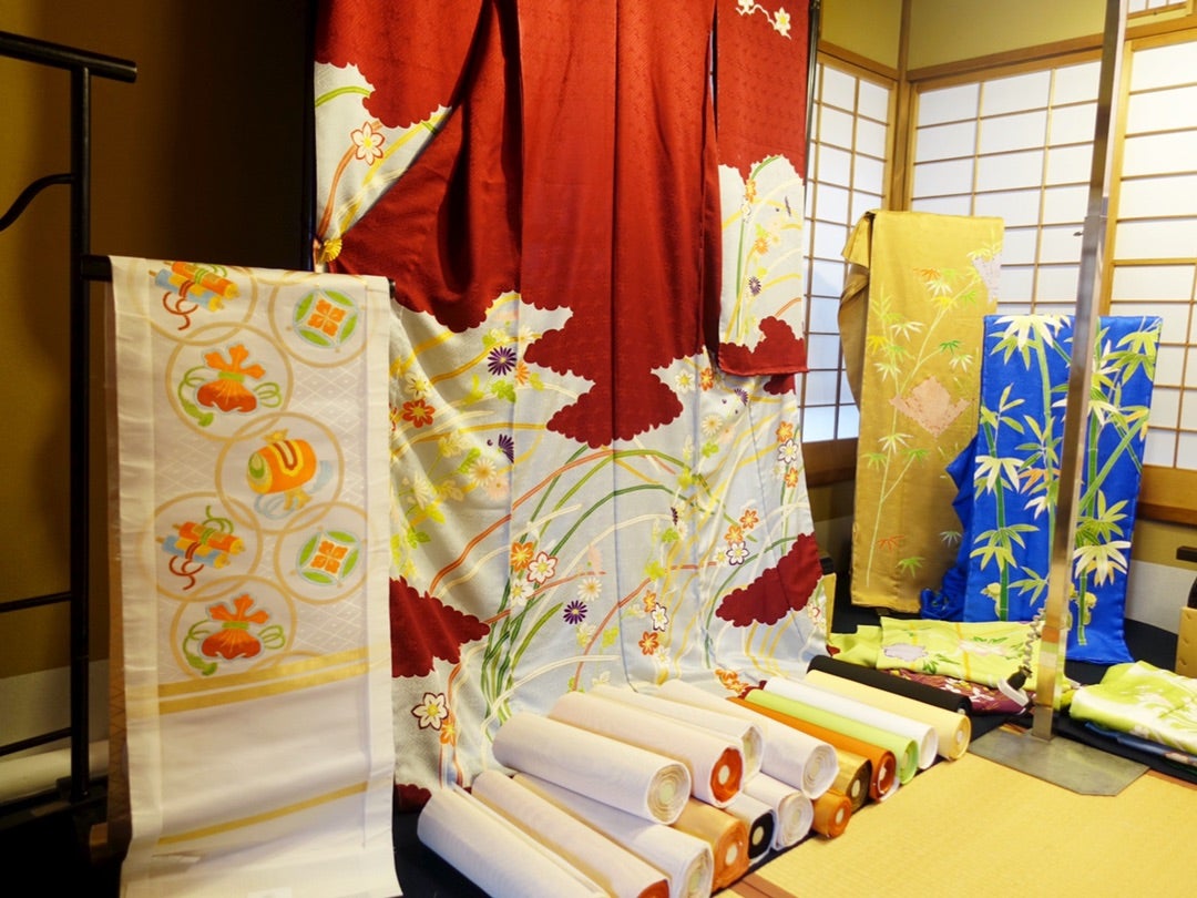 京都はんなり老舗京ごふく「おか善」の大創業祭! 型染添田敏子帯で