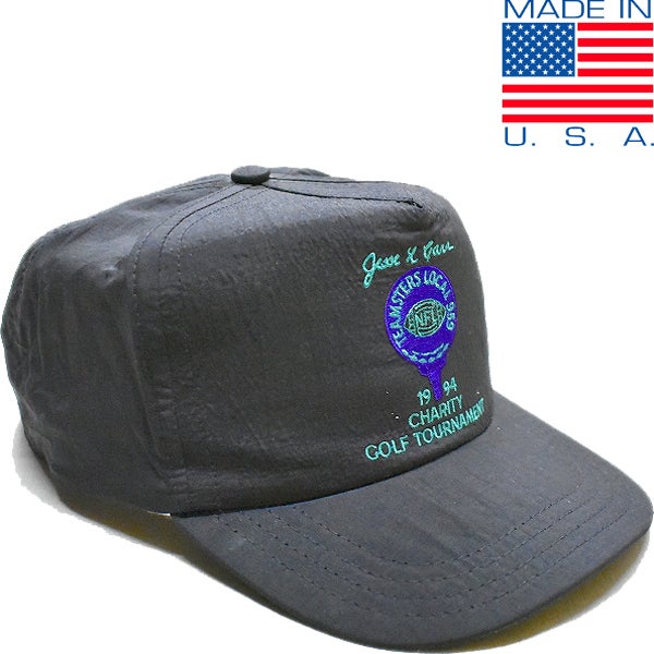 USA企業物ブラックキャップ帽子＠古着屋カチカチ