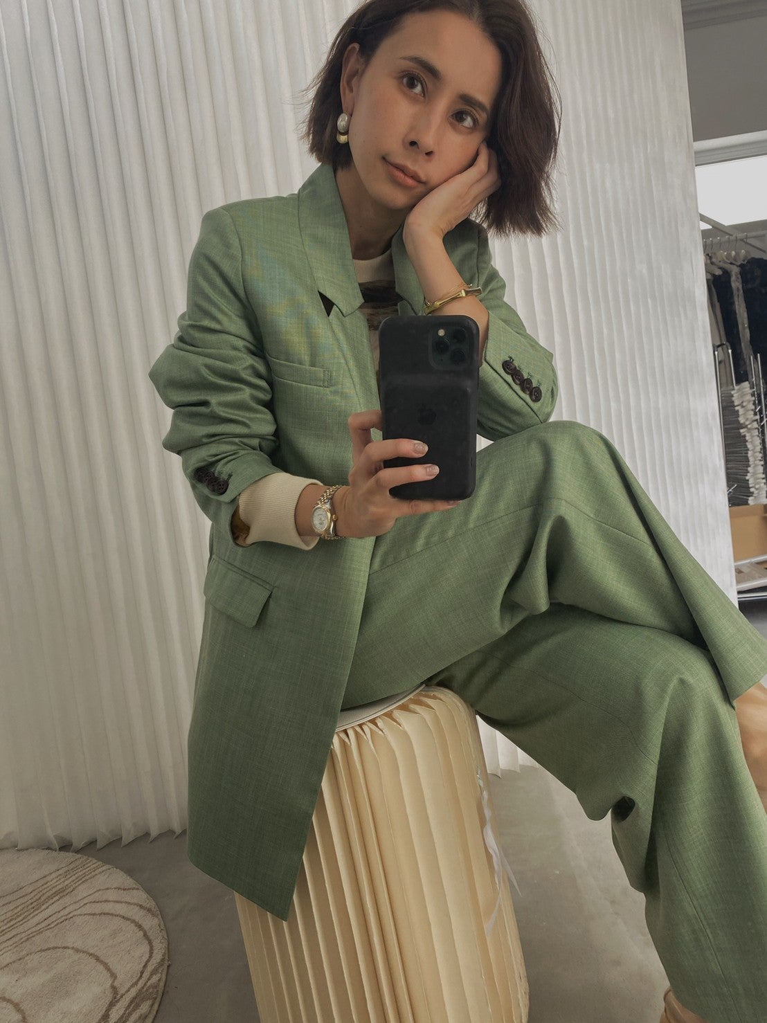 PERFORATED COLLAR JACKET 上下セットアップ richproducts.com.au