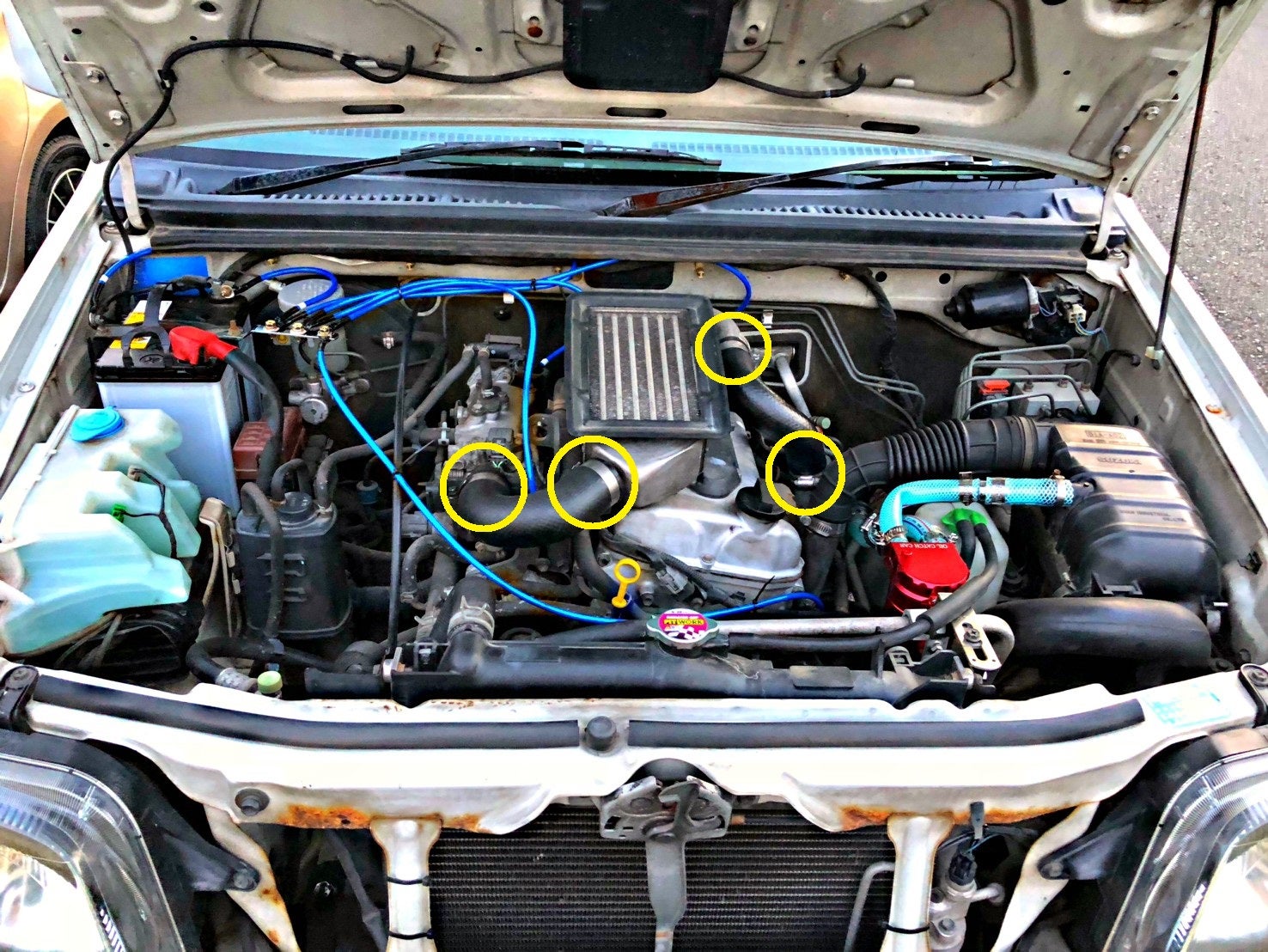 DIY】インタークーラ交換【GReddy(TRUST)】Jimny JB23 カスタム