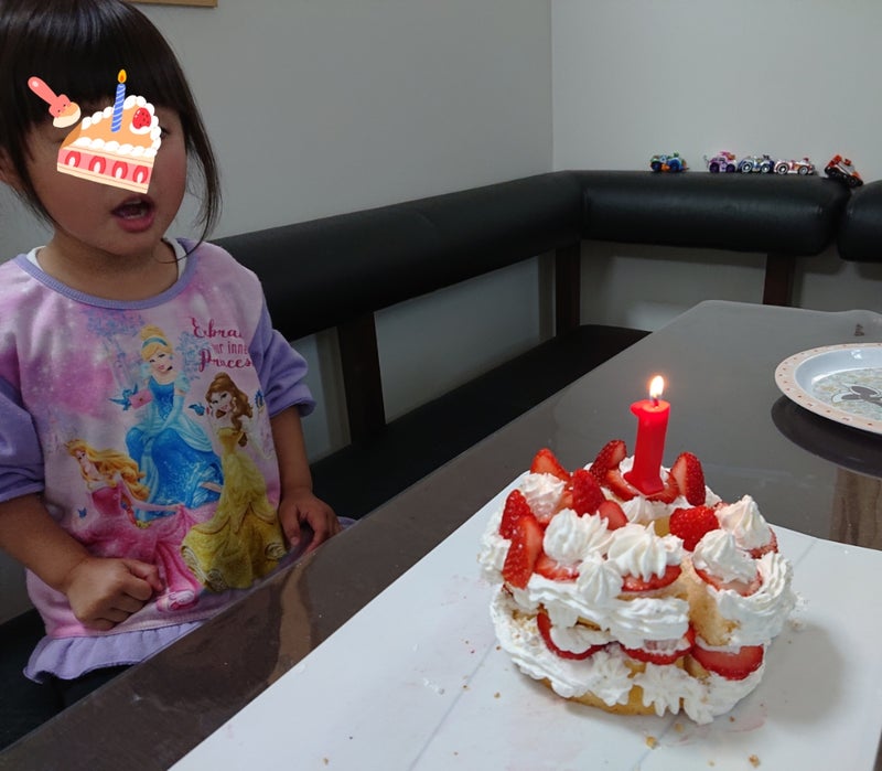 初めてのケーキ作り 3歳3ヶ月の娘 写真満載 一人っ子育児ブログ 娘17 9月誕生