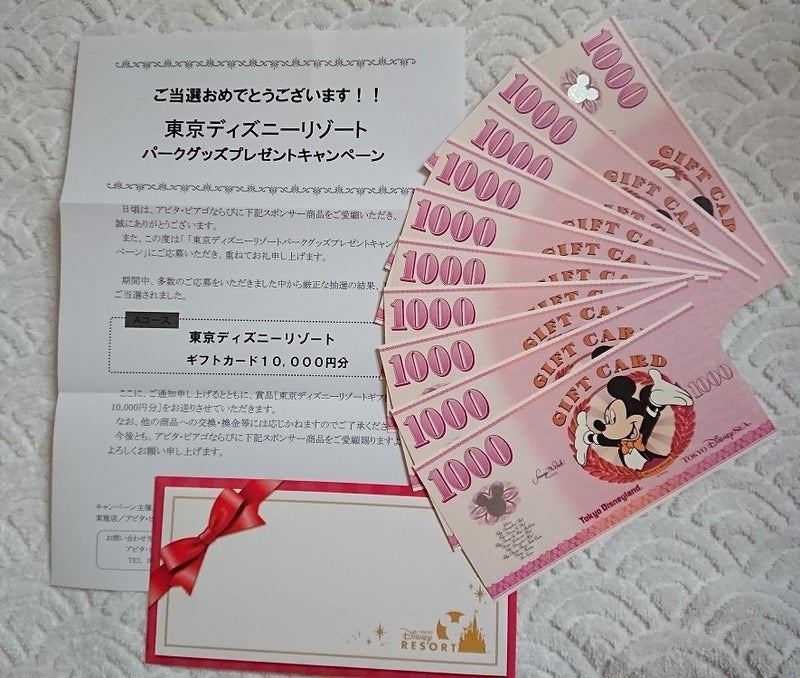 大物当選 東京ディズニーリゾートギフトカード円分 今月初荷 みるみるのるんるんblog