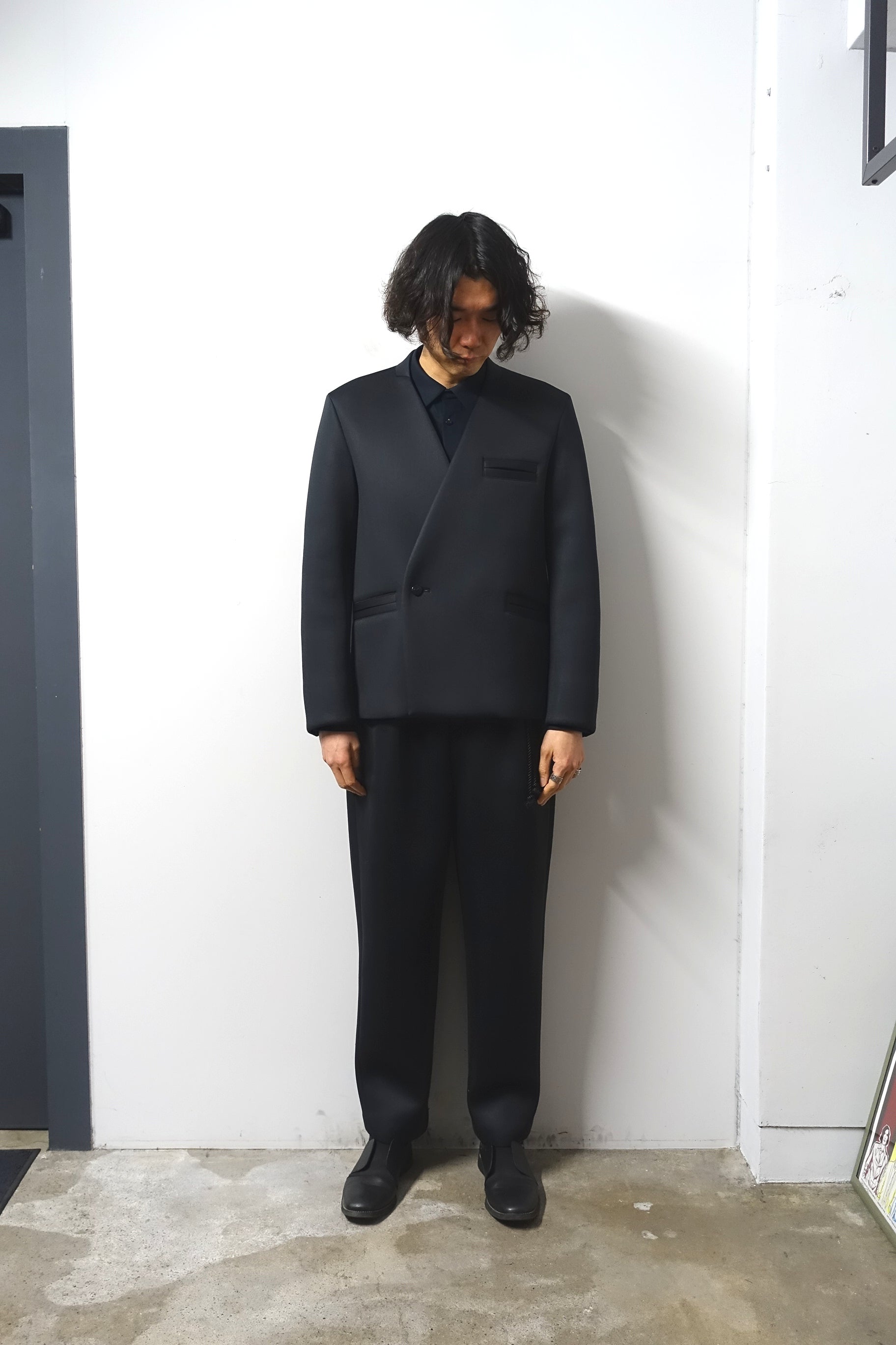 ETHOSENS(エトセンス)/Elastic colorless jacket/Black blue 通販 