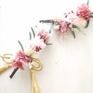 生徒様の作品：くすみピンクの小花で、ナチュラルな髪飾りができました♪の記事より