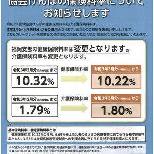 協会けんぽ福岡支部保険料率改定の画像