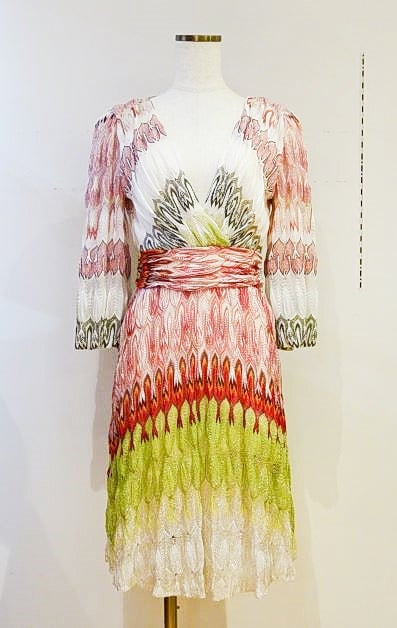 ◇MISSONI(ミッソーニ)◇マーブル模様レース編みニットドレス