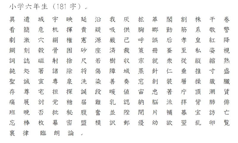 6 年 で 習う 漢字