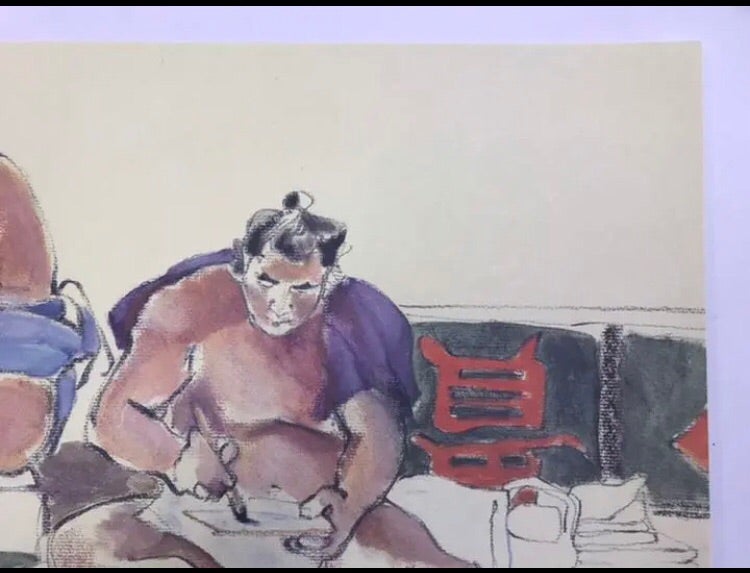 相撲画家 松岡リン「大関二人」リン・スターム・レビィ画集「相撲