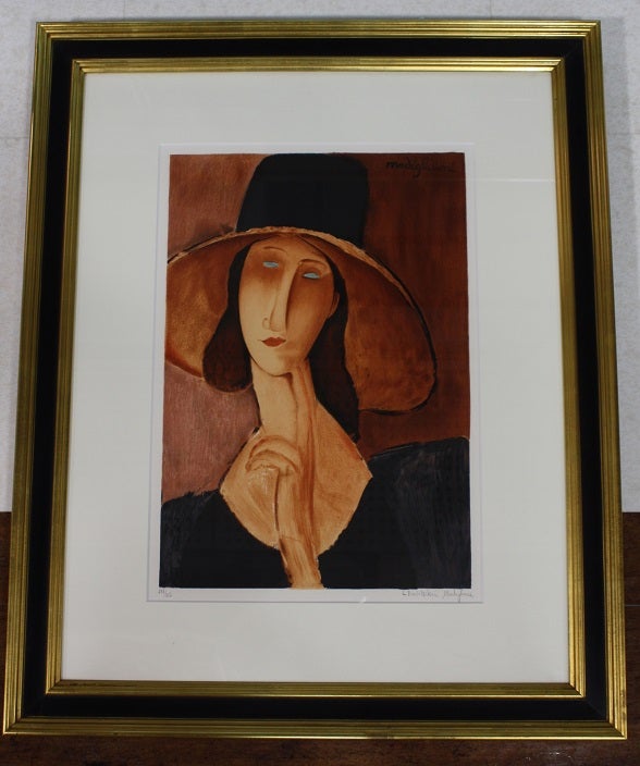 モディリアーニ ジャンヌ エピュテルの肖像 リトグラフ 額付絵画 美品 