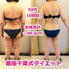 銀座千葉式痩身　１０回でー９.７キロ減！身体の中からの変化に、驚きをかくせません。の記事より