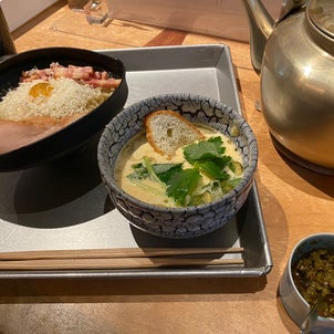 ニシムラ麺のカルボナーラつけ麺　　福岡ラーメンの画像