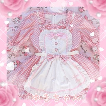 Angelic PrettyのHeart CafeワンピースSet | Sweet Rose